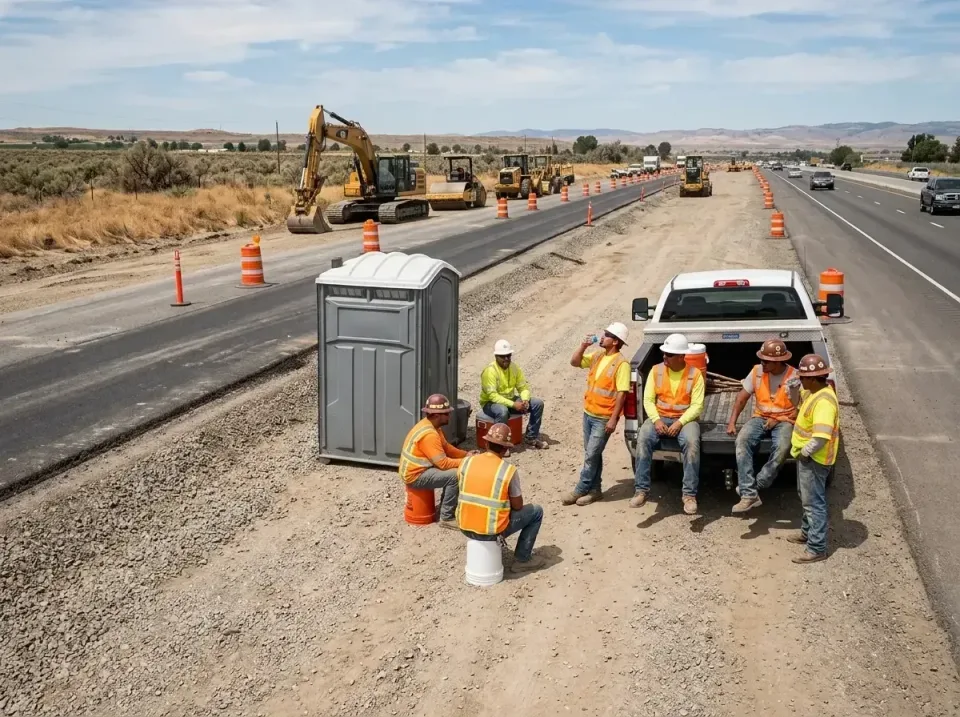highway-road-construction-crew-007 — frequently asked questions, Porta Potty and Restroom Rentals in Mead, WA